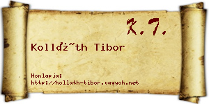 Kolláth Tibor névjegykártya